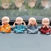 4Pcs Car Cute Cartoon Miniature Monks Micro Landscape