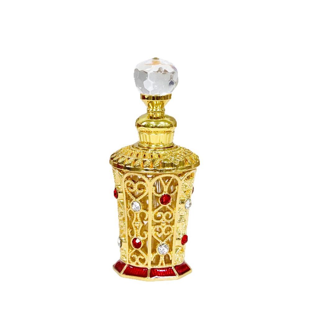 10ml Glass Roll-on Perfume Bottle, Dubai Style Enamel Embroidery with Rhinestone, Essential Oil Container