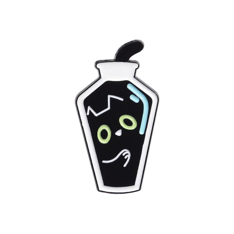 

Cat Creative Black Design Brooch Set Unique Cartoon Animal Accessories For Style Unisex QHXZ2017