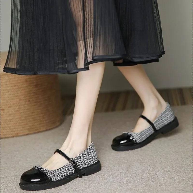 Shoes for Women Gothic Black Japanese Style Lolita Mary Jane Round Toe Woman Flats Modest Chic and Elegant New in Cheap A Line