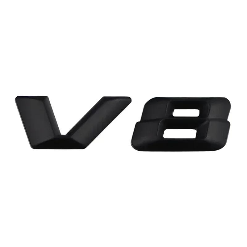 3D chromově černá V8 Logo Písmena Znak Odznak Nálepka na Blatník Auta Pro Mercedes Benz AMG GL ML SL 500 220 C63 S500 V8 Příslušenství