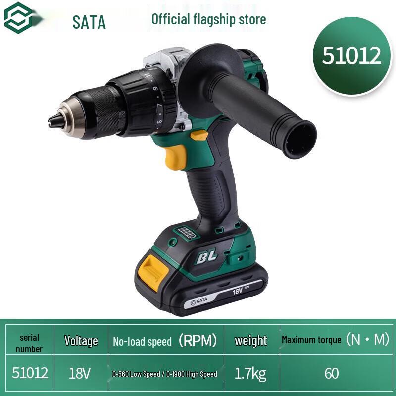 

SATA 18V Brushless Cordless Impact Drill/Driver CN plug (adapter included)