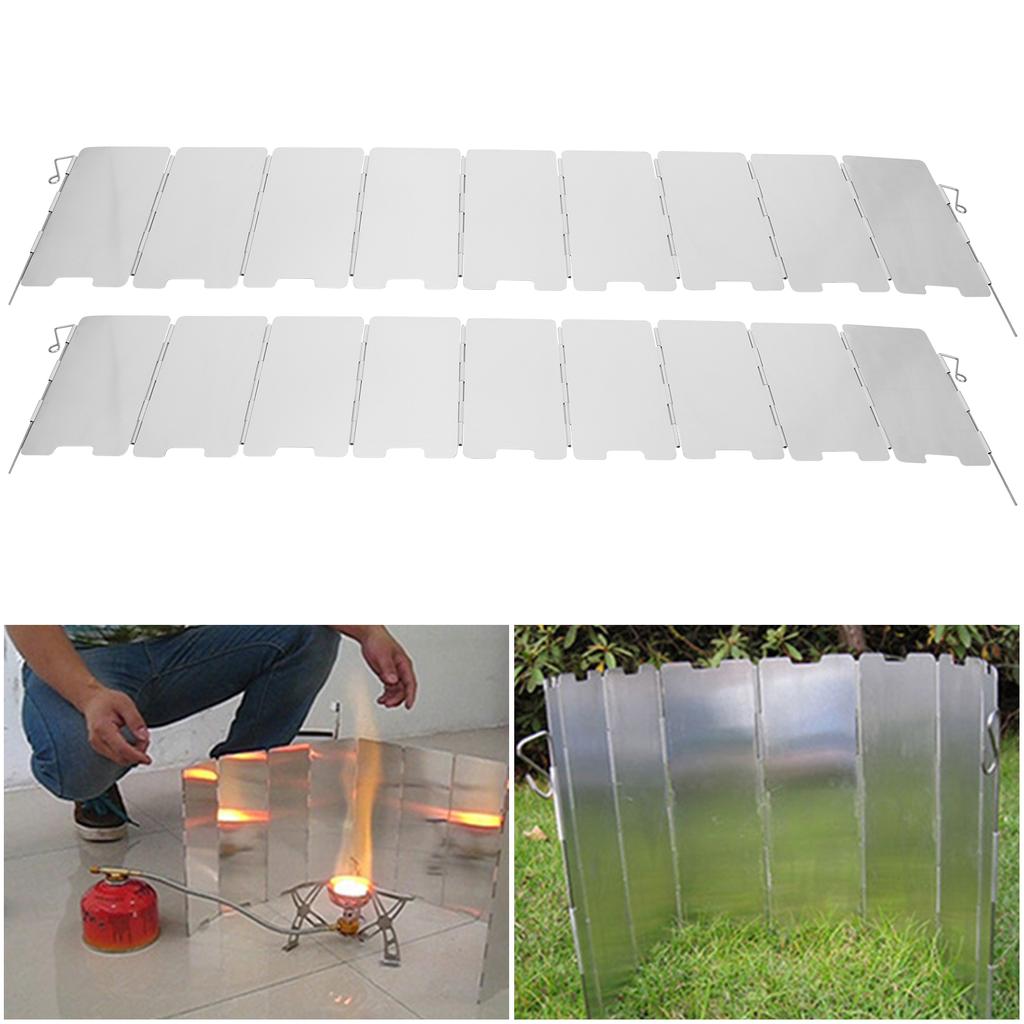 2Pcs Outdoor Camping Plug Pin Wind Board Aluminium Alloy 9 Plates Cooker Wind Screen