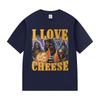 Lustige Ich Liebe Käse Skelett Grafik T-Shirts Herren Damen Vintage Harajuku Kurzarm T-Shirt Sommer Baumwolle Tops