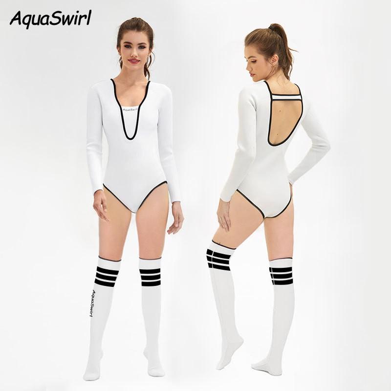 Womens 2.5mm Neoprene Snorkeling Wetsuit Bikini Top Bottom Set Diving Swimming Surfing Warmth