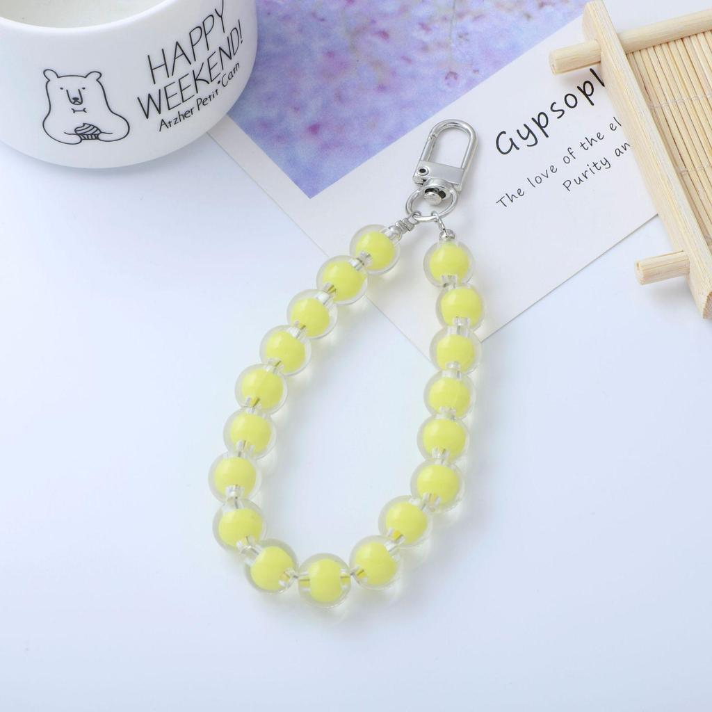 Candy Color Beaded Earphone Pendant - DIY Jewelry Accessories with Acrylic Beads for Phone and Bag Chains