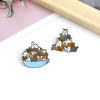 Adorable Cat Playing In Bowl Cartoon Animal Brooch Perfect For Unique Fashion Accessories