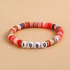 Europe and the United States hot-selling clay soft pottery letter bracelet, color red Taylor concert bracelet 1 piece set