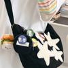 Women's velvet messenger bag cute fashion retro star patch vagabond shoulder bag