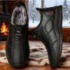 Herren Winterschuhe mit Fleece-Futter, verdicktem Leder und Baumwolle, warme Slipper zum Hineinschlüpfen