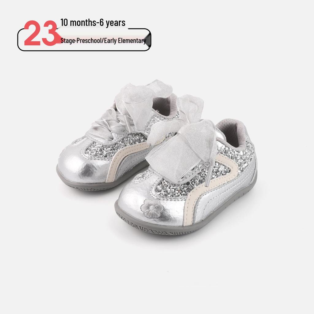 Baby Girl Princess Bow Shoes: Soft Sole Non-Slip Toddler Sneakers for Spring