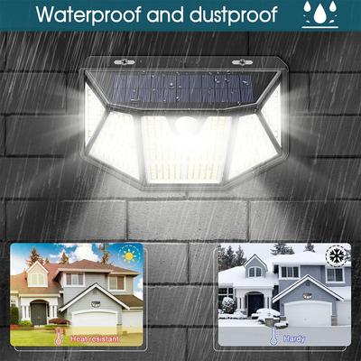 310 LED Solar Lamp Outdoor Light IP65 Waterproof for Garden Decorcation Street Lights Human Body Sensor 3 Modes Wall Lamp