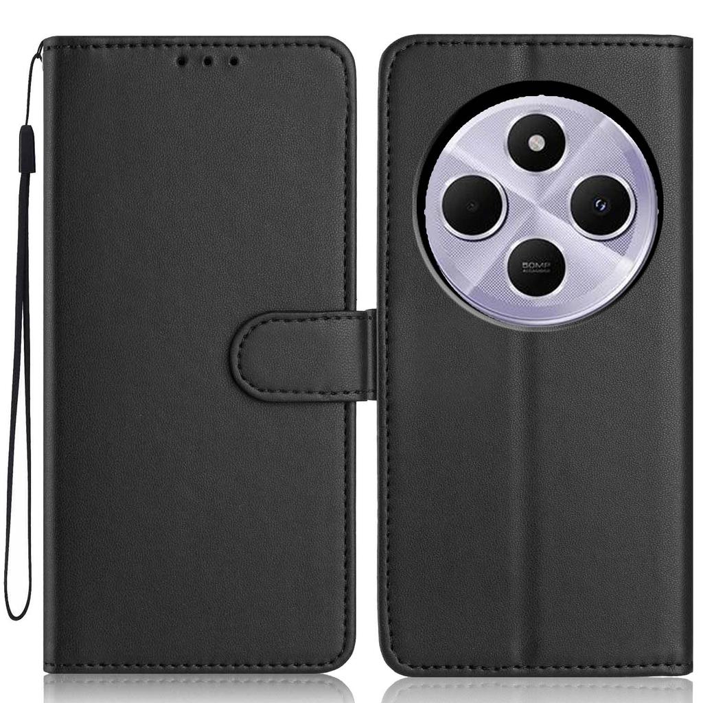 Etui portfelowe na Xiaomi Redmi 14C 4G/14R 5G/A3 Pro 4G/A4 5G/Poco C75 4G Skórzane etui z podstawką i paskiem/wieloma przegródkami na karty