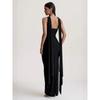 Women's Summer New Style Halterneck Streamers Twisted Braided Chest Open Back Slim Niche Long Dress Wholesale