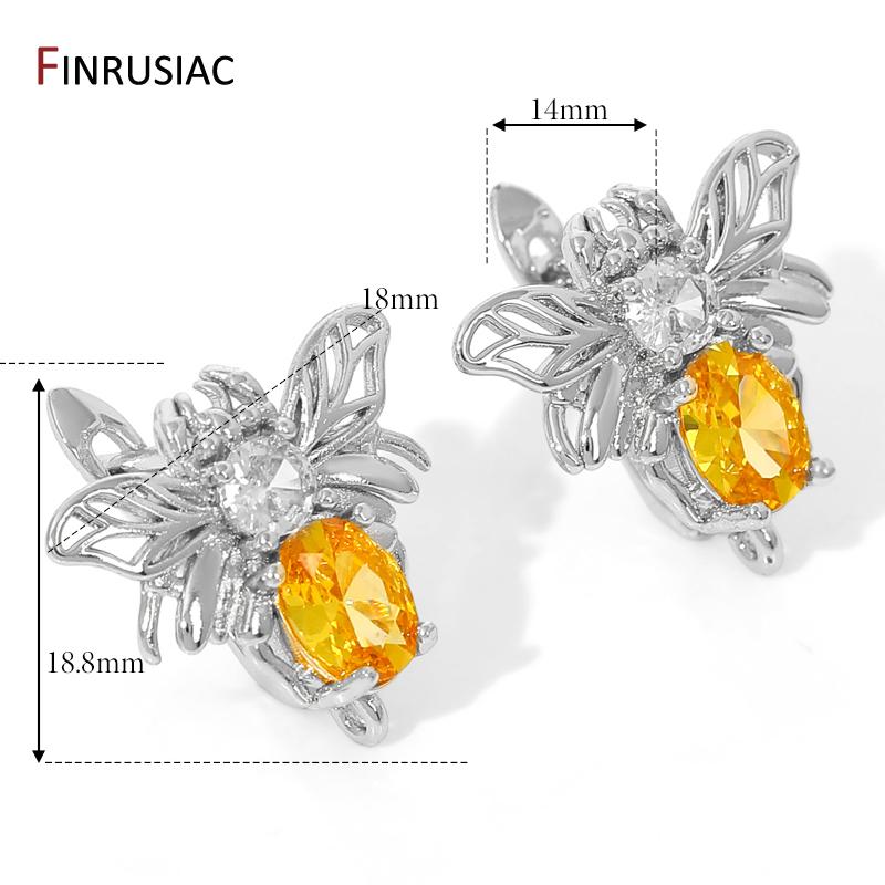 

18K Gold Plated Brass Inlaid Zircon Earwires Earring Hooks,Flower Shape Earring Fixtures For DIY Jewelry Earring Making Supplies 1 pair