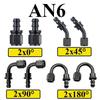 8Pcs AN4 AN6 AN8 AN10 AN12 Push-on Hose End Fittings Fuel Oil Cooler Hose Fitting 0 45 90 180 Degree Reusable Connection Adapter