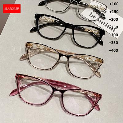 Damskie Klasyczne Okulary do Czytania Modne Powiększające Okulary dla Prezbiopów Okulary Plus Prezbiopia Clear Lens +1.0 2.0 2.5 4.0
