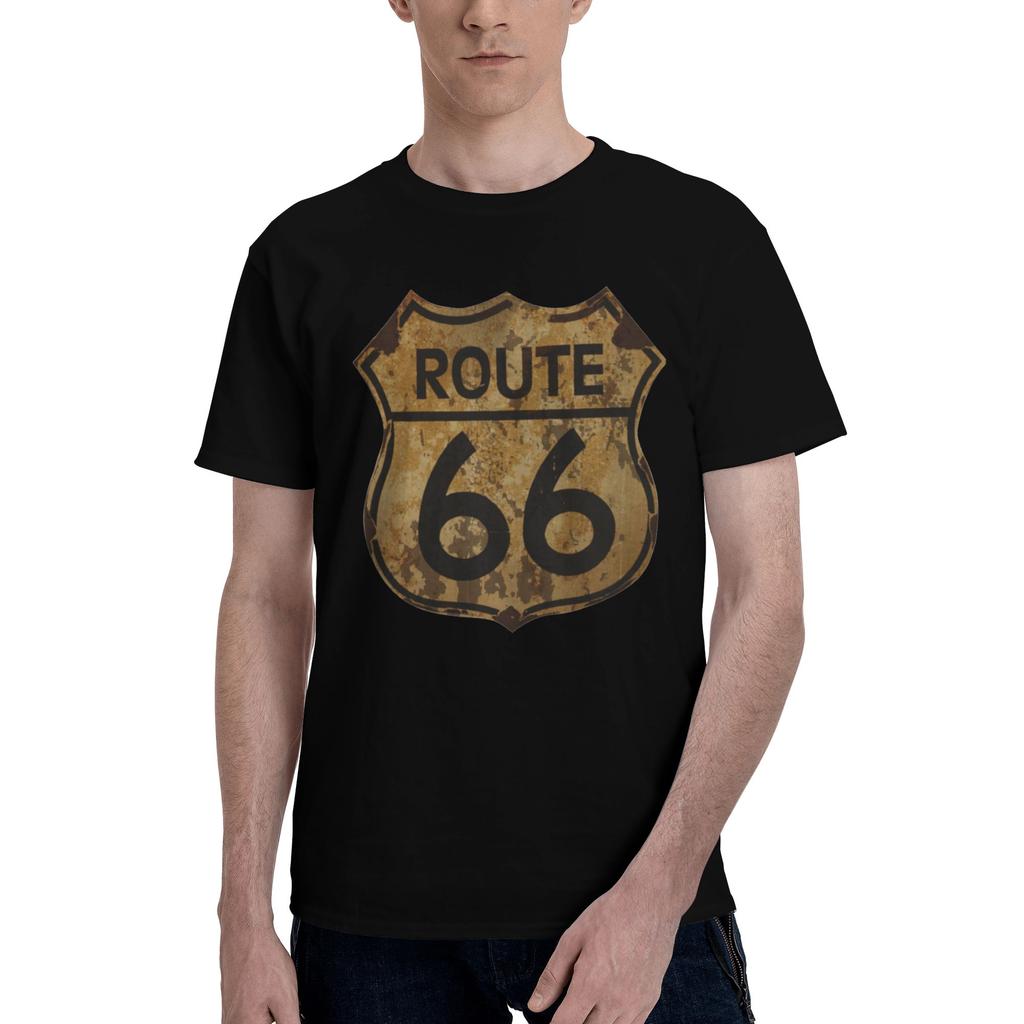 Awesome Motorcycle Route 66 Tshirts Unisex Unisexs Crew Neck Pure Cotton T Shirts Motorcycle Cruise America Tees Plus Size Clothes