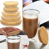 52/62/72/80/90/100mm Round Wood Mason Jar Lid Bottle Canning Storage Silicone Sealing Cap Wood Wide Mouth Cover Reusable Jar Lid