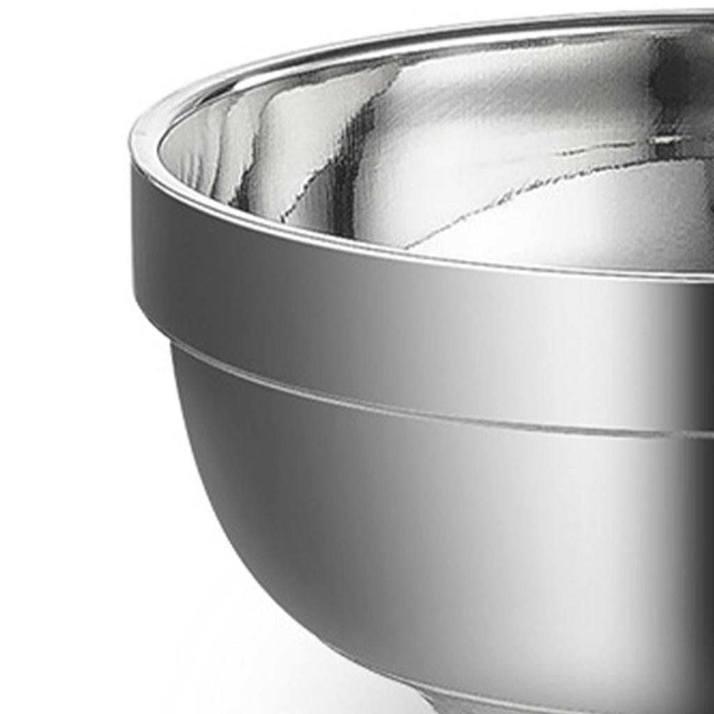Double Layer Metal Bowl Large Capacity Round Bowl Multiple Purpose Mixing Bowl for Dormitory Home