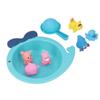 Baby Shower Bath Toy 6 Floating Animals BB Squeaker Spoon Basin Water Play Bathtub Toys