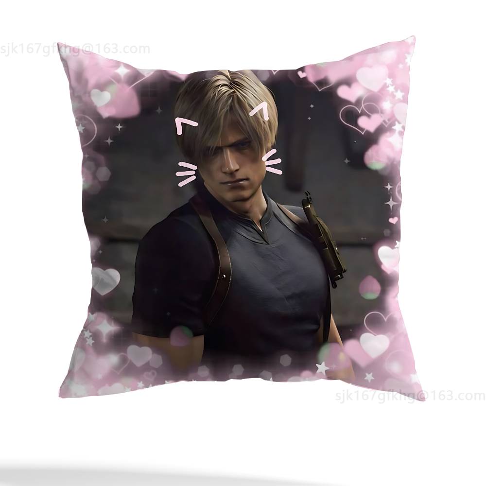 

Чехол для подушки L-Leon Kennedy Квадратный Двусторонний принт Короткий плюш Чехол для диванной подушки Спальня Прикроватная подушка 12x12Inch