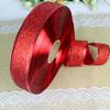 Elegant And Red Gold Christmas Gift Wrapping Ribbon 2 Meter Fabric For Holiday Decor