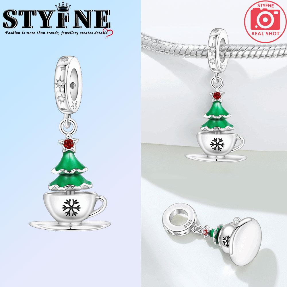 Copper Snowflake Christmas Socks Boots Coffee Penguin Charms Beads Brand Bracelet Exquisite Diy Jewelry Making Women'S Gift