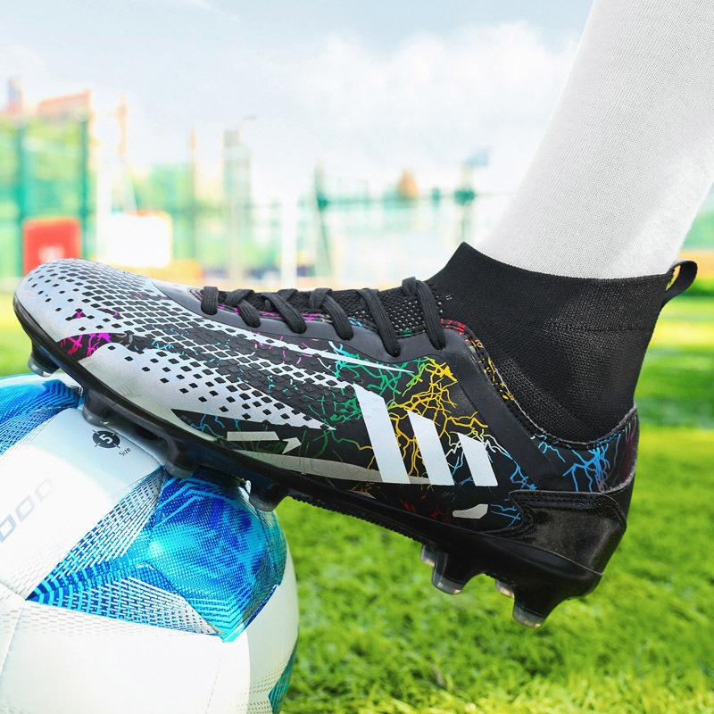 New high-top football shoes, men's AG long nails artificial turf TF broken nails training children's men's and women's sneakers