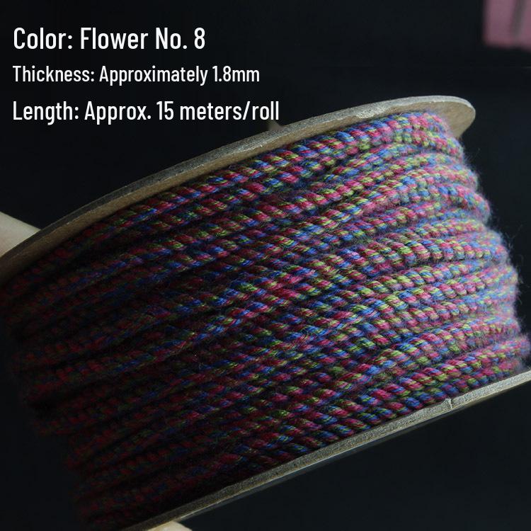 Multi-Color Hand-Twisted Cotton Rope for Beading and DIY Projects