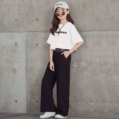 Children's Casual Dance Suit Short Sleeve + Pants 2 Piece Set