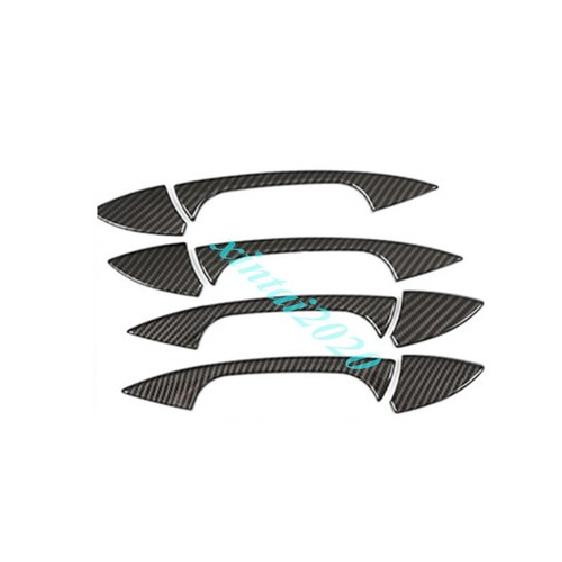 For Benz GLE W166 2015-2019 8PCS Carbon Fiber Outer Car Door Handle Cover Trim