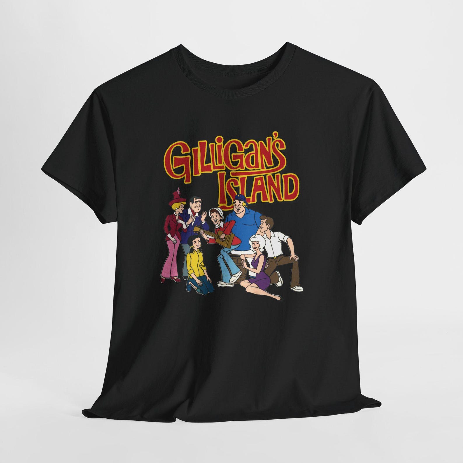 Gilligan s Island Animated Cartoon TV Show Men s Blue White Black Tees T-Shirt Size S-5XL XL
