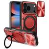 For iPhone 17 Pro Case TPU + PC Phone Cover with Kickstand , Slide Lens Window