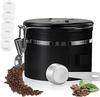 800ml Coffee Airtight Storage Container for Coffee 200g Date with Replacement Valve and Spoon Canister, Beans, Tea, Snacks, Sugars, Flavorings,