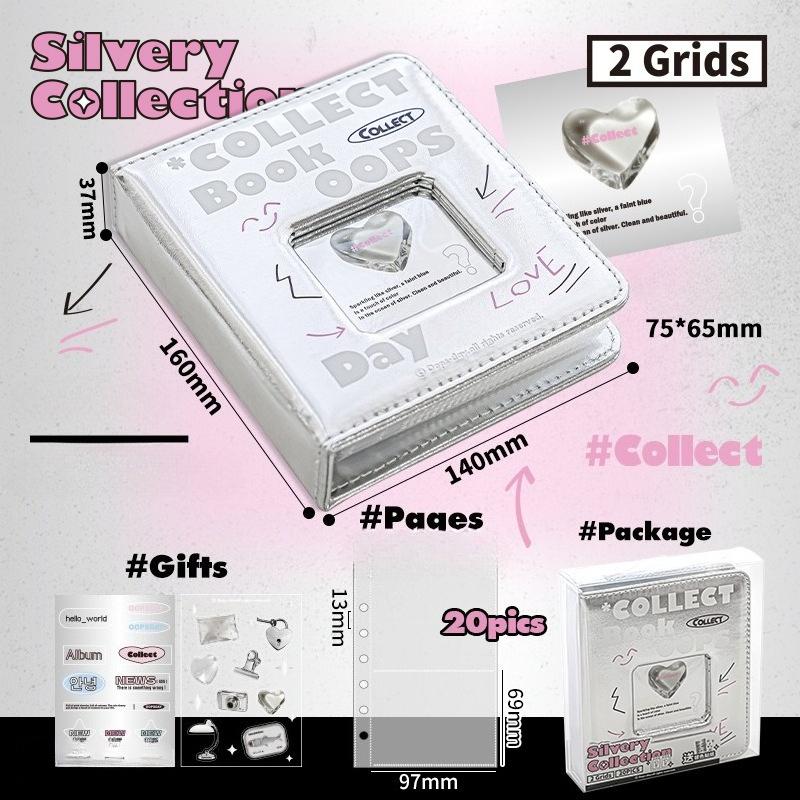 OOPSDAY Rest Day Silvery Series Card Album ins Silver Hollow Small Card Storage Album Polaroid Album