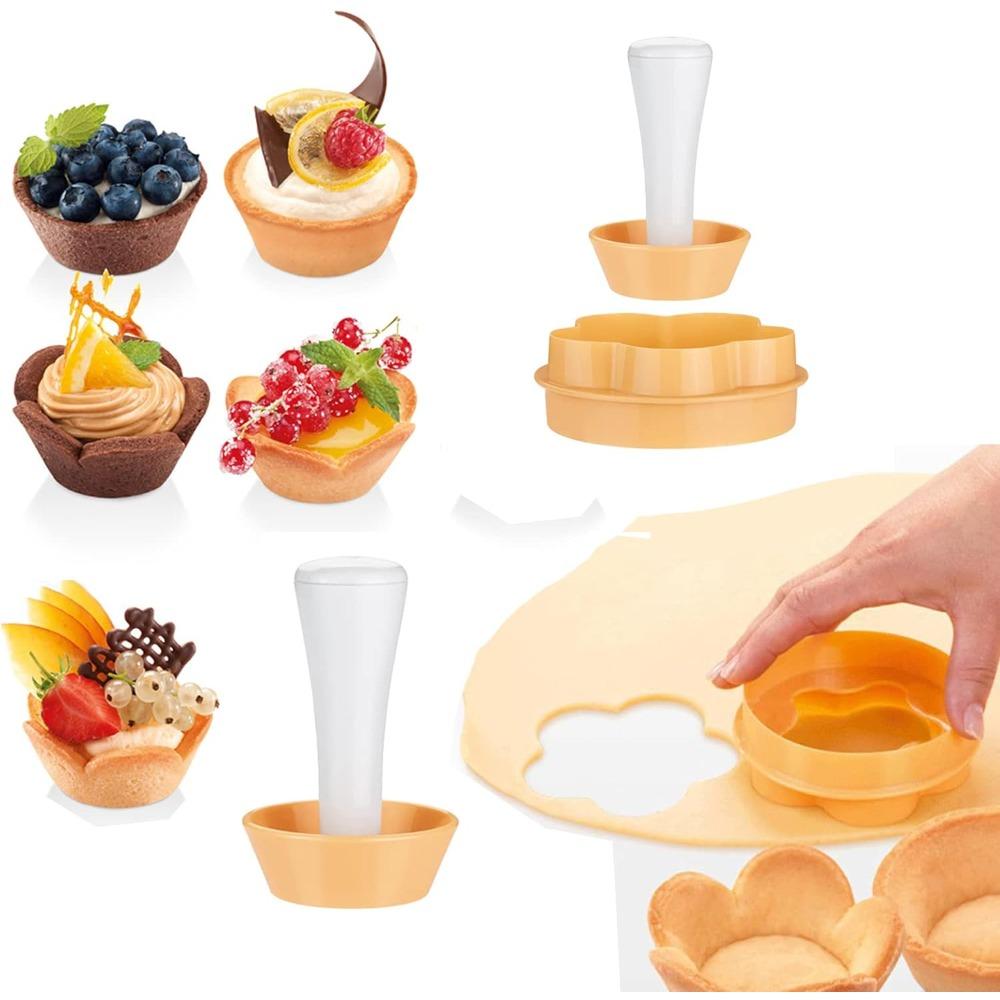 1 Set Gebäckteigstampfer-Set Ausstecher Cupcake-Förmchen Kunststoffstampfer für Eiertarte-Förmchen Multifunktionale Küchenaccessoires