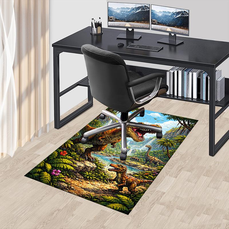 1PC Dinosaur Rainforest Extra Large Non Slip Floor Carpet, Office, Family, Bedroom Large Area Rug Indoor Rugs, Vibrant Colors