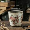 Vase Household Ceramic Retro Creative Succulent Flower Pot Desktop Decoration Nordic Style Art Living Room with Drainage Hole1Pc
