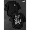 European sizes Men's Crew Neck T-Shirt, Vintage Short Sleeve