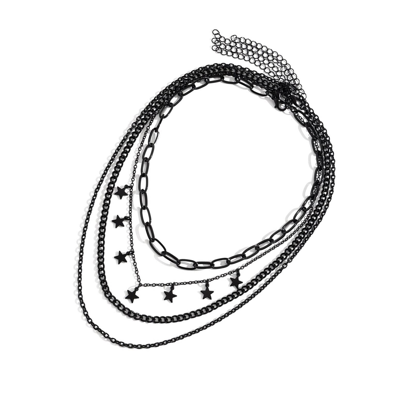 

Готическое черное ожерелье-чокер с полумесяцем/звездой для женщин, девушек, с кисточками и регулируемой длиной S