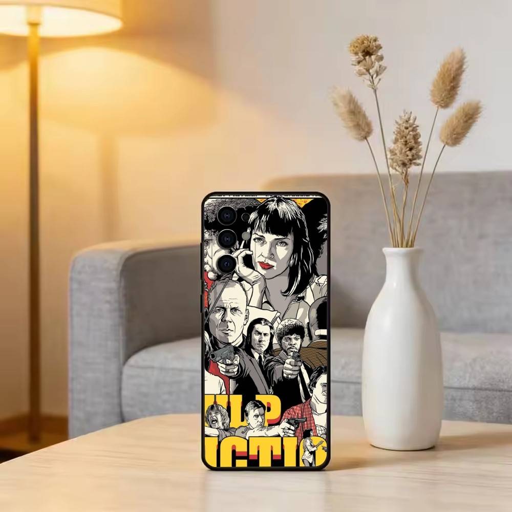 P-Pulp F-Fiction Movie Phone Case For Samsung S25,S24,S21,S22,S23,S30,Ultra,S20,Plus,Fe,Soft Silicone Black Cover