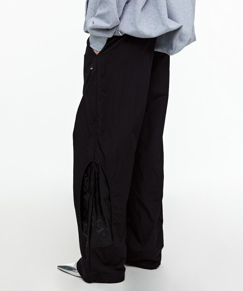 FALLETT Cut-Out Layered String Pants Black