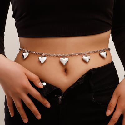 Europäischer und amerikanischer Schmuck, personalisierte Metallanhänger mit großem Liebesmotiv, Taillenkette für Damen, modischer Trend, Spice-Girl-Bodychain-Accessoires