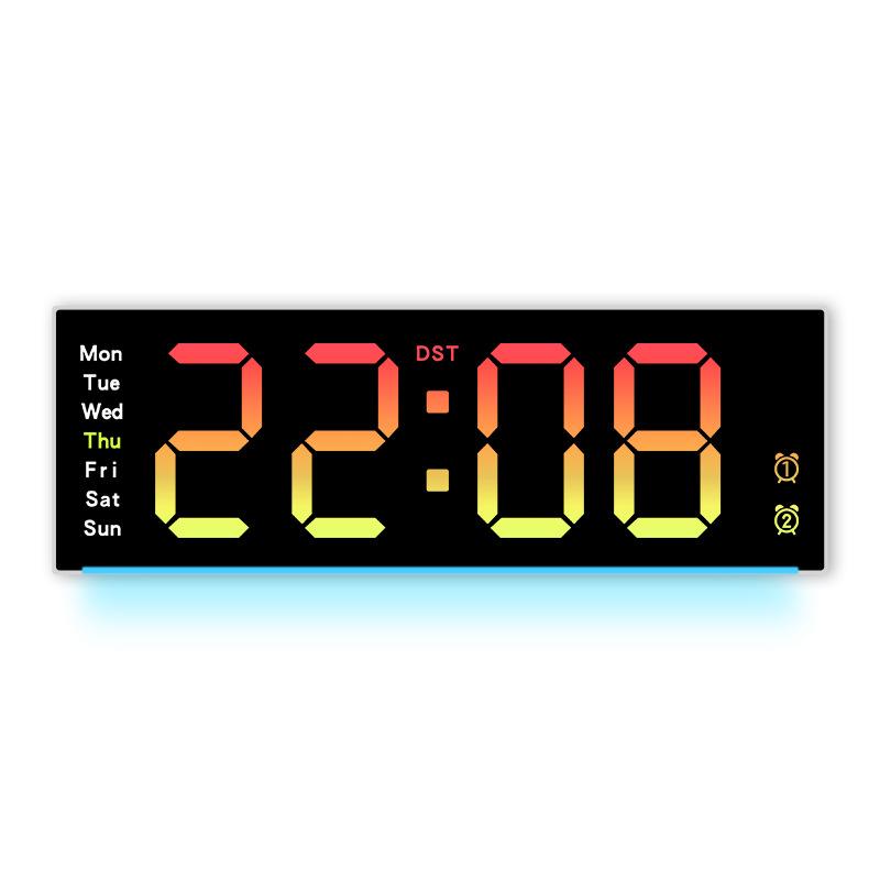 Creative Wall Clock, Simple Large Screen LED Clock, Living Room Clock, Characteristic Atmosphere Light, Multi-functional Clock