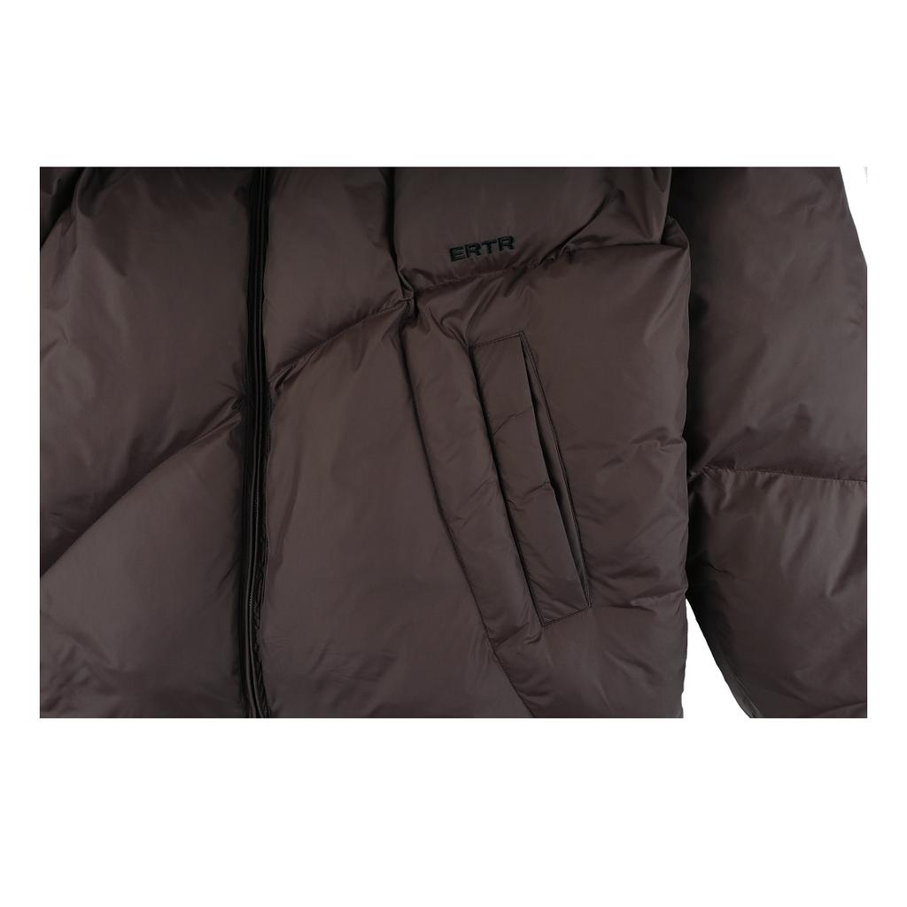 Ertr Asymmetric Puffer Jacket Brown