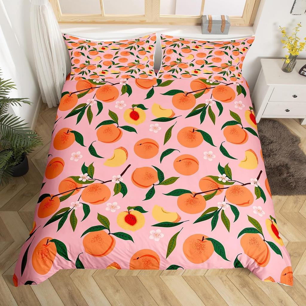 Rødt Pitaya dynetrekk konge dronning drage frukt maleri sengetøysett tropiske frukter dynetrekk moderne kunst mykt dynetrekk