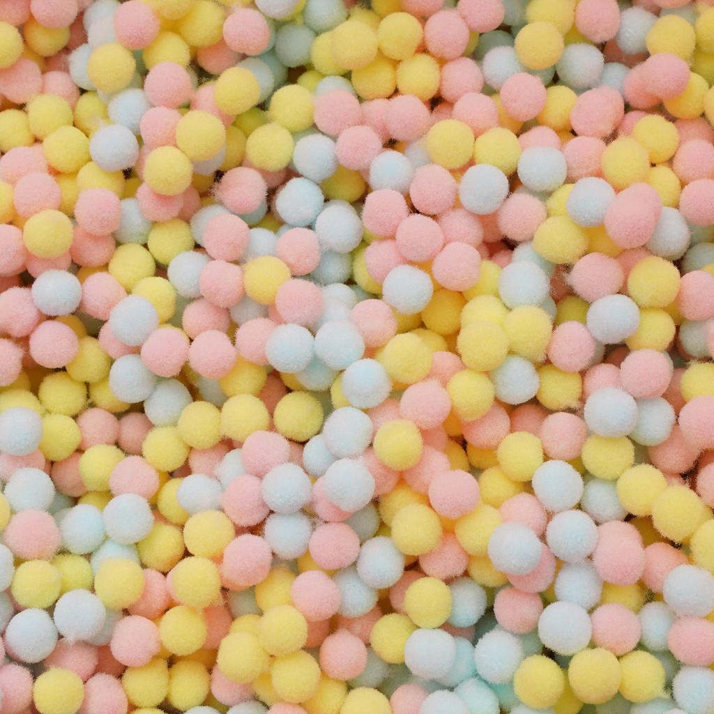 20-200 Stück Bunte Pompon-Plüschbälle Gemischte Farbe Kreatives Kinder-Handarbeitsmaterial Glitzer-Schaumstoffball DIY Bastelbedarf