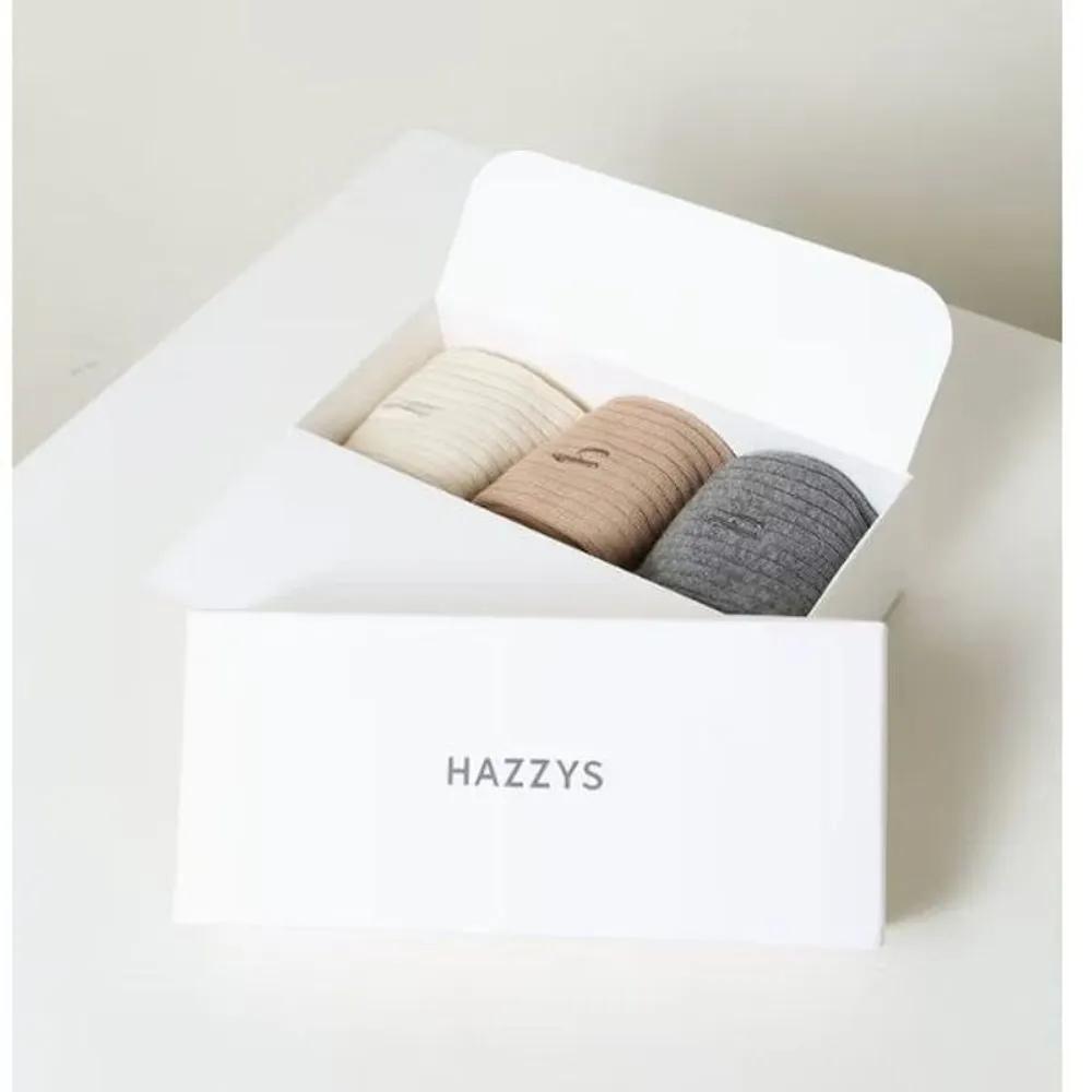 Hazzys Handbag HISS6E222G2 Gray Solid Cotton Blend Mid-calf Socks 3-Piece Set (Women s)