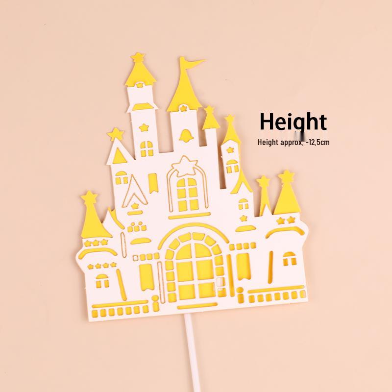 Decorazione per Torta Castello delle Fiabe con Ornamenti di Principe e Principessa
